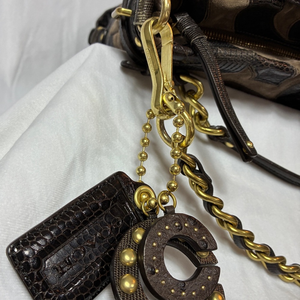 Coach Patchwork Suede Leather Chain Shoulder Bag … - image 8